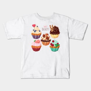 Sweet Cupcakes Illustration Kids T-Shirt